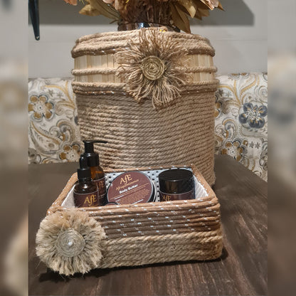 AFE COSMETICS ORGANISER AND MEDIUM POT PLANT HOLDER BASKET COMBO