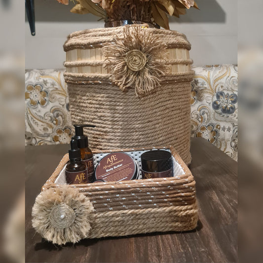 AFE COSMETICS ORGANISER AND MEDIUM POT PLANT HOLDER BASKET COMBO