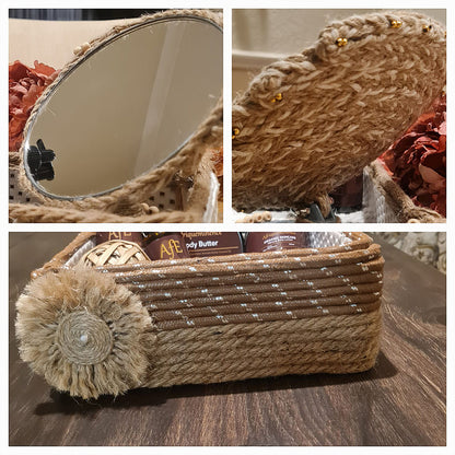 AFE COSMETICS ORGANISER BASKET AND MIRROR COMBO