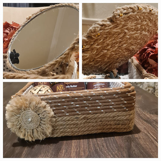 AFE COSMETICS ORGANISER BASKET AND MIRROR COMBO