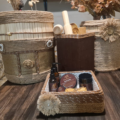 AFE MEDIUM AND BIG POT PLANT BASKETS, UTENSILS HOLDER, AND COSMETICS ORGANISER COMBO