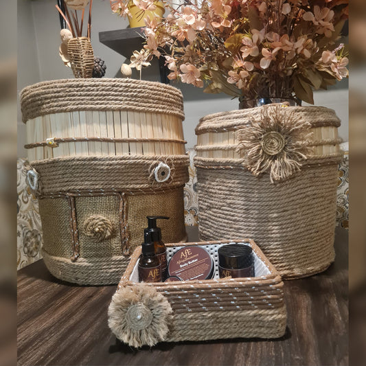 AFE COSMETICS ORGANISER, BIG AND MEDIUM POT PLANT BASKETS COMBO